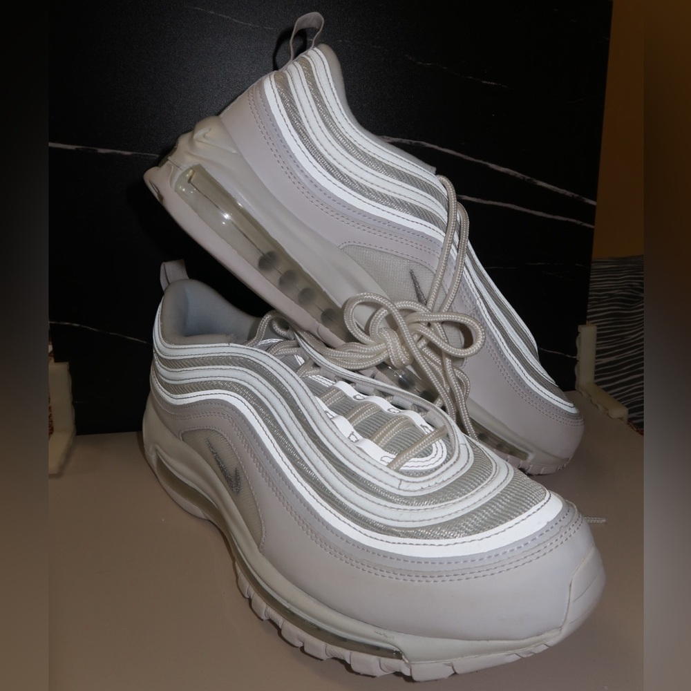 NIKE AIRMAX 97 RUNNING SHOES TRIPLE WHITE